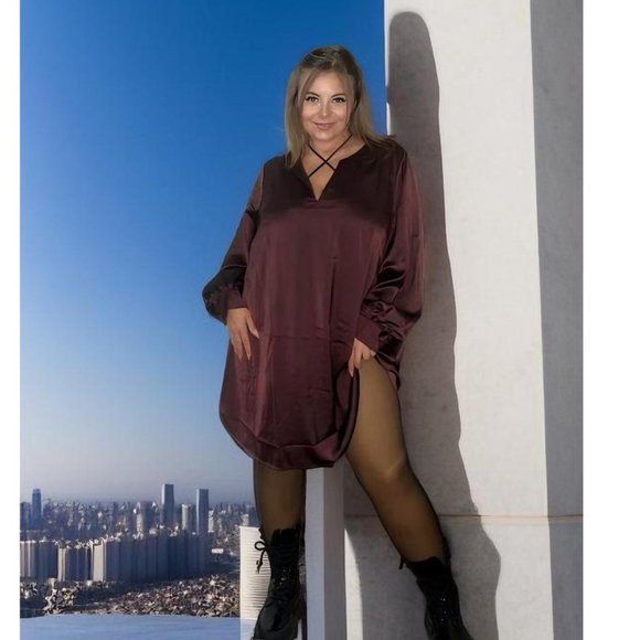 Elegant Brown Fleece Tight - Picture 3 of 5